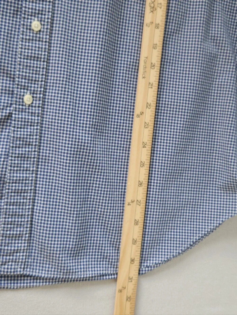 Ralph Lauren Shirt Mens XXL Blue Gingham Check Classic Fit Button Down Down